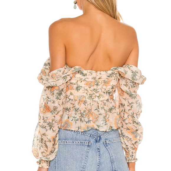 NWT House of Harlow 1960 x REVOLVE Burna Blouse in Paisley Floral Multi - Picture 4 of 5